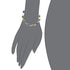 Illustration of an arm wearing the Unisex Bracelet with Multi Color Turkish Evil Eye, featuring multicolored round beads and a gold chain for spiritual protection.